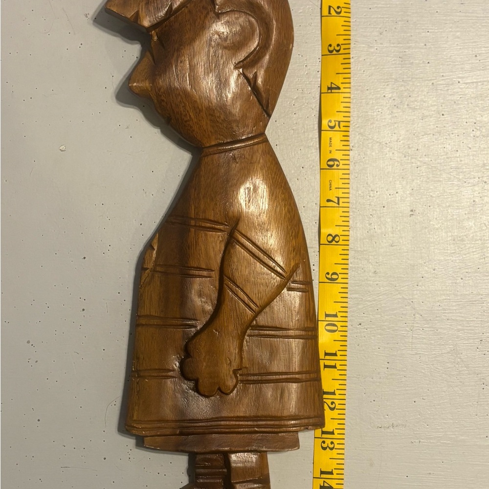 Set Of 3 Vintage Peanuts Characters Carved Monkey Pod Wood - Picture 9 of 11